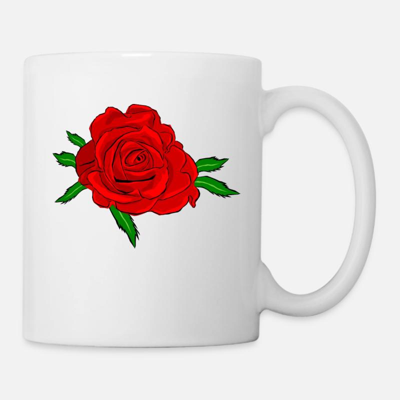 Fleur rose rouge - Mug blanc - blanc