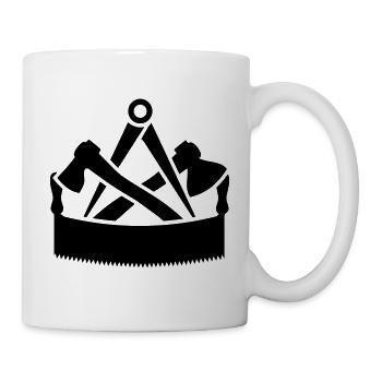 Zunftzeichen Zimmermann Zimmerer - Tasse - Weiß - Rechts
