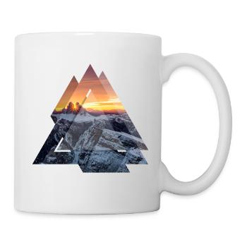 Triangle geometry Dolomites mountain landscape - Mug - white - Right