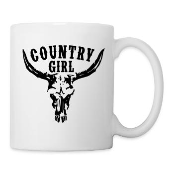 COUNTRY GIRL BULL SKULL - Mug - white - Right