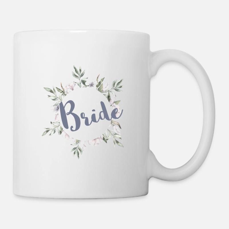 Vert de la mariée et mariée en fleurs - Mug blanc - blanc