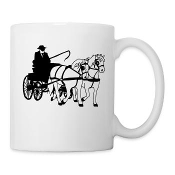 Carriage color customizable two-horse gift horse - Mug - white - Right