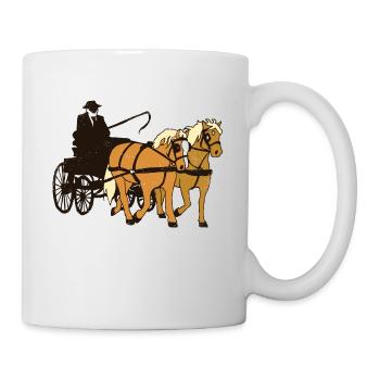 Cadeau drôle de transport de couples Haflinger - Mug blanc - blanc - Droite