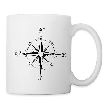 Windrose with the cardinal points - Mug - white - Right