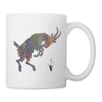 chèvre avec perce-neige e 49 - Mug blanc - blanc - Droite