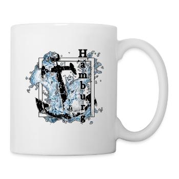 Hamburg Anker Schriftzug - Tasse - Weiß - Rechts