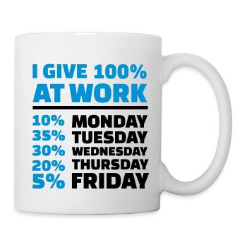 I give 100% at work - Mug - white - Right