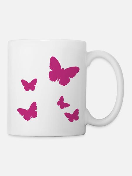 Schmetterling - Tasse - Weiß
