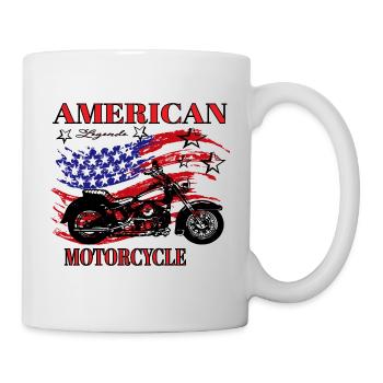 USA Flagge Bike Motorrad USA, amerika - Tasse - Weiß - Rechts