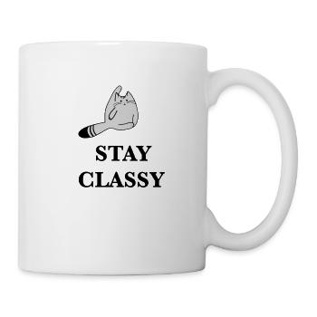 stay classy Katze Geschenkidee Geschenk - Tasse - Weiß - Rechts