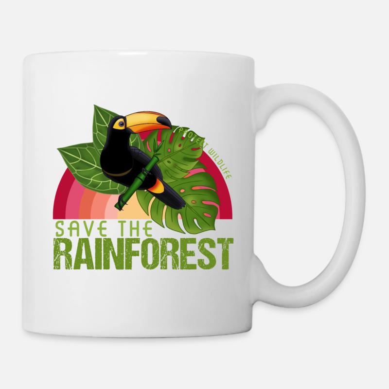 Rettet den Regenwald Umweltschutz Tukan - Tasse - Weiß