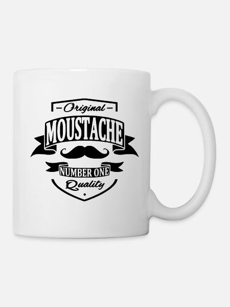 Moustache - Mug blanc - blanc