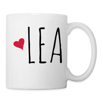 Coole Lea Geschenke mit Herz - Tasse - Weiß - Rechts