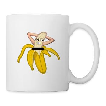 Lustige Bananenstriptease-Nacktbanane lustige Banane - Tasse - Weiß - Rechts