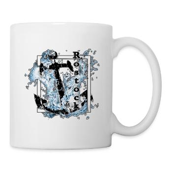 Rostock Anker Schriftzug | Yolo-Artwork - Tasse - Weiß - Rechts