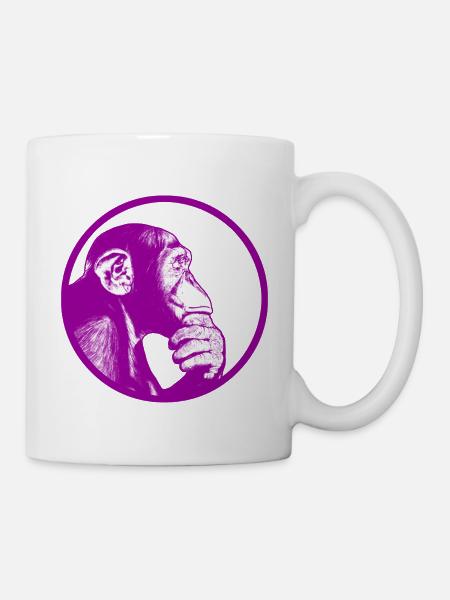 Denke nach Affe Schimpanse - Tasse - Weiß