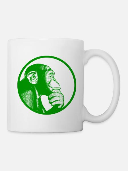 Denke nach Affe Schimpanse - Tasse - Weiß