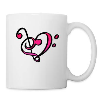 Heart music key love - Mug - white - Right
