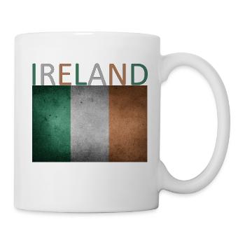 Irland Flagge - Kunstdesign - Tasse - Weiß - Rechts