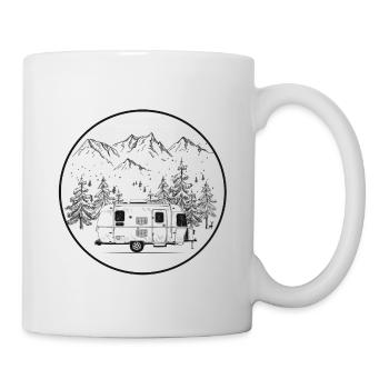 Mountains Camping Camper Campfire Caravan Gift - Mug - white - Right