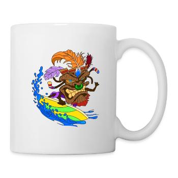 Masque de Tiki surfeur - Mug blanc - blanc - Droite