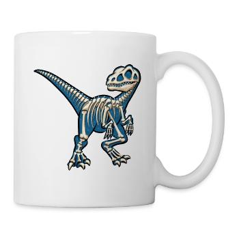 Prehistoric Dino Velociraptor skeleton bone Raptor - Mug - white - Right
