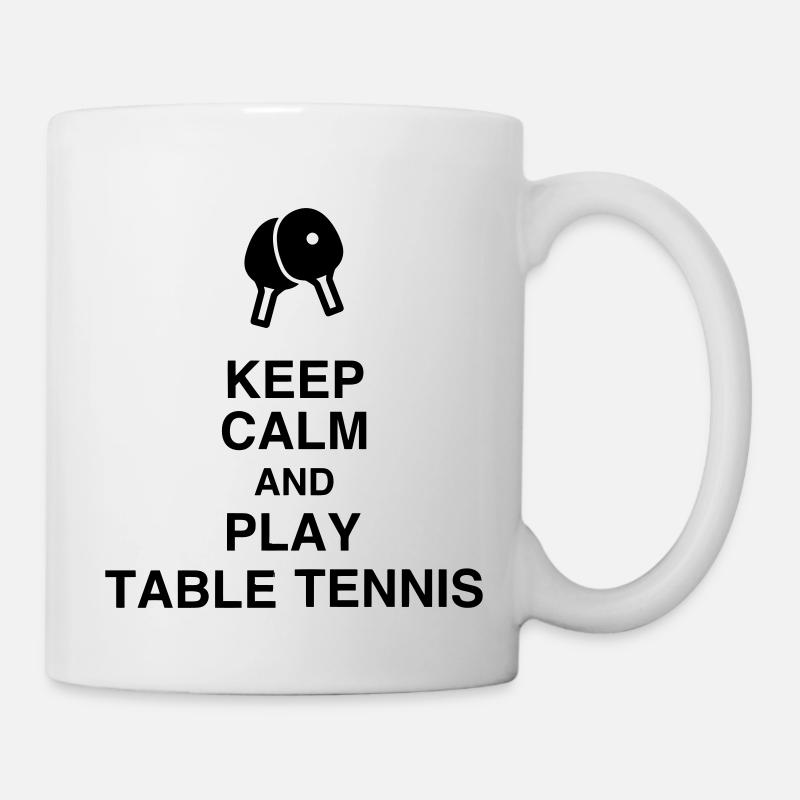 Table Tennis - Ping Pong - Sport - Racket - Ball - Tasse - Weiß