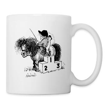 Thelwell Cartoon Siegertreppchen - Tasse - Weiß - Rechts