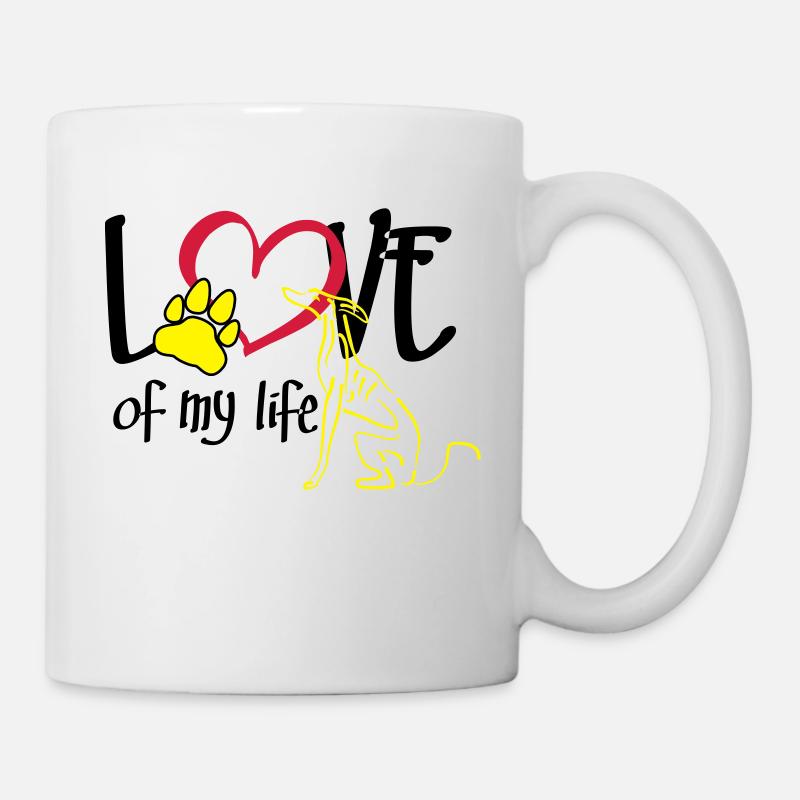 Amour de ma vie lévrier - Mug blanc - blanc