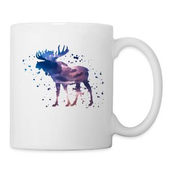 Aquarelle d'orignal - Mug blanc - blanc - Droite