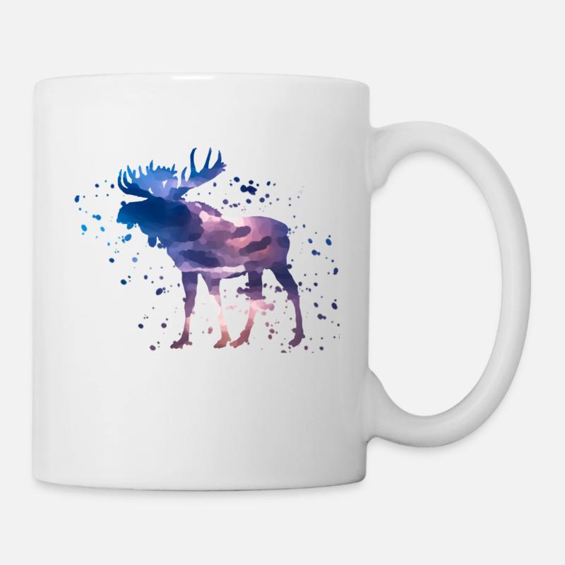 Aquarelle d'orignal - Mug blanc - blanc