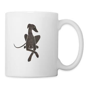 Greyhound Allongé gris foncé - Mug blanc - blanc - Droite