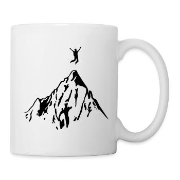 Bergsteiger erreicht Gipfel - Tasse - Weiß - Rechts