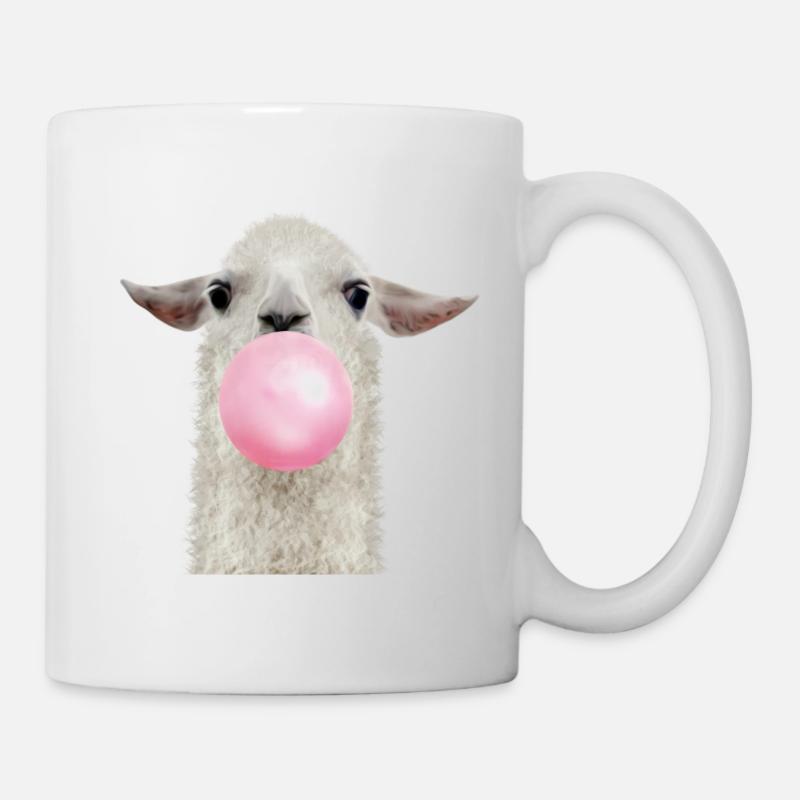 Kaugummi Lama - Tasse - Weiß
