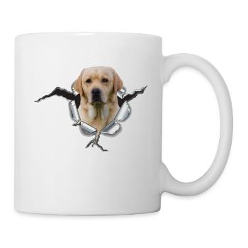 Labrador Gelb im Metall-Loch - Tasse - Weiß - Rechts