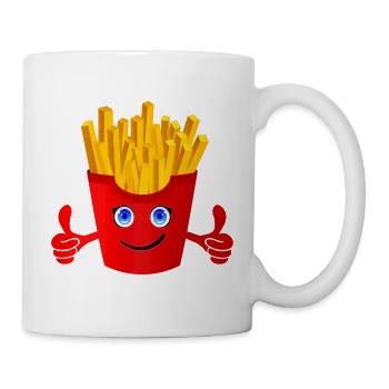 Happy Fries (Pommes) - Tasse - Weiß - Rechts