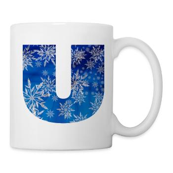 blaues winter u - Tasse - Weiß - Rechts