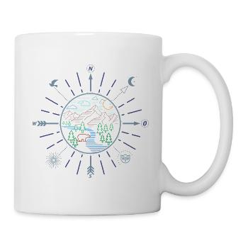 Wildnis (Kompass, minimal) - Tasse - Weiß - Rechts