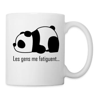 les gens me fatiguent idée cadeau humour panda - Mug blanc - blanc - Droite