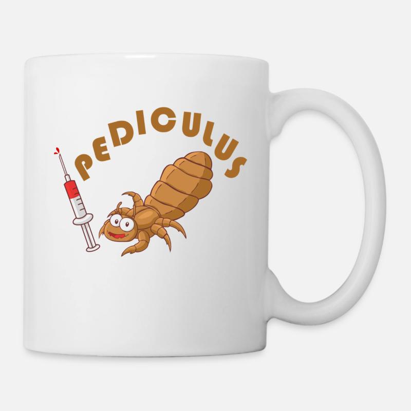 mignon bébé aux puces humaines - Mug blanc - blanc