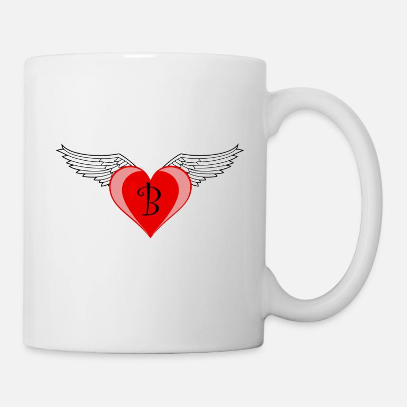 Coeur B - Mug blanc - blanc