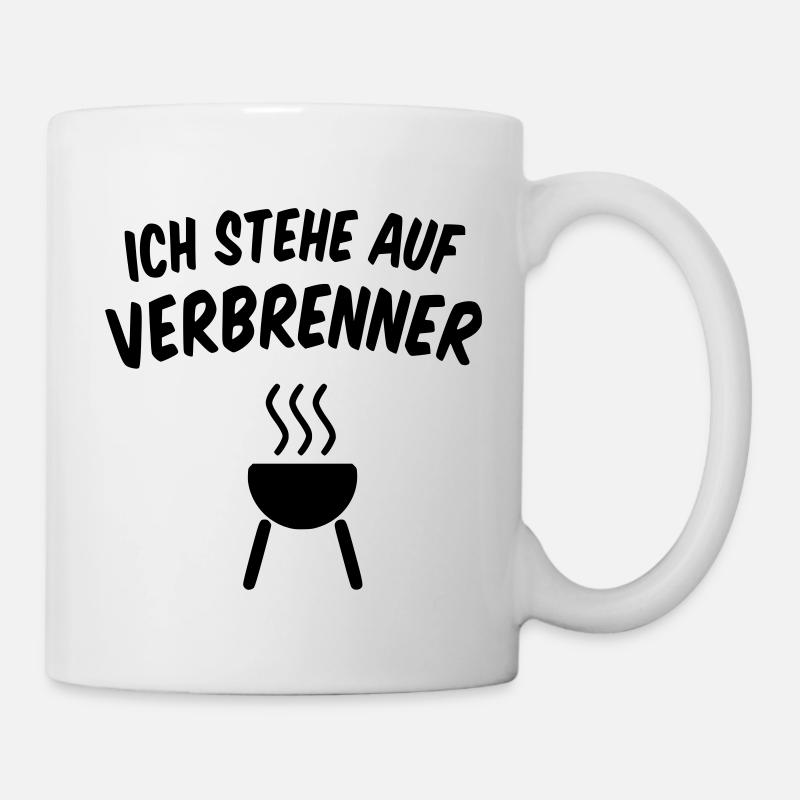Ich stehe auf Verbrenner im Garten beim Grillen - Tasse - Weiß