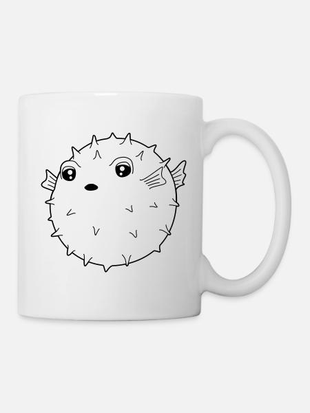 Kukelfisch lustiger Fugu - Tasse - Weiß