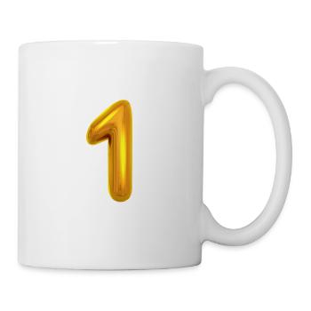 1 one gold Airballoon Birthday 1 Jahr Geburtstag - Tasse - Weiß - Rechts