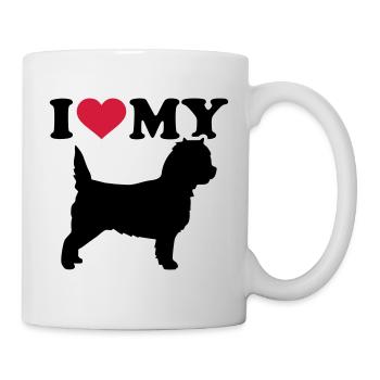 Cairn Terrier - Tasse - Weiß - Rechts
