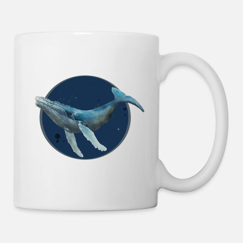 Buckelwal im tiefen Meer - Tasse - Weiß