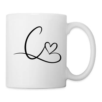 Letter C Initial letter Name Calligraphy Heart - Mug - white - Right