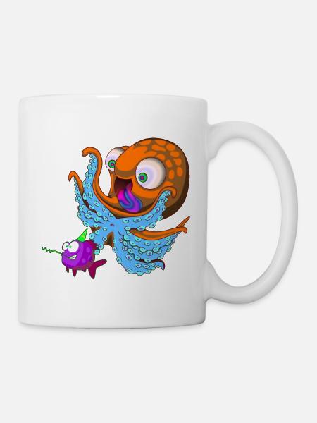 Poisson d'anniversaire de poulpe - Mug blanc - blanc