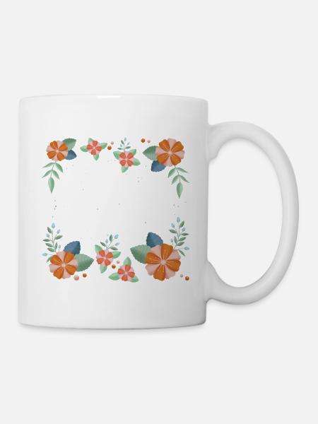 Blumen - Tasse - Weiß