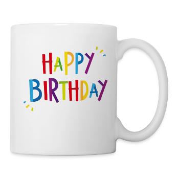 Geburtstag Jahre Geschenk Happy Birthday Ehrentag - Tasse - Weiß - Rechts